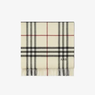Wide Check Cashmere Scarf