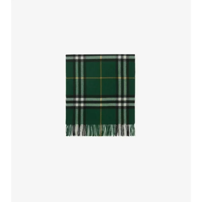 Wide Check Cashmere Scarf