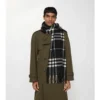 Wide Check Cashmere Scarf