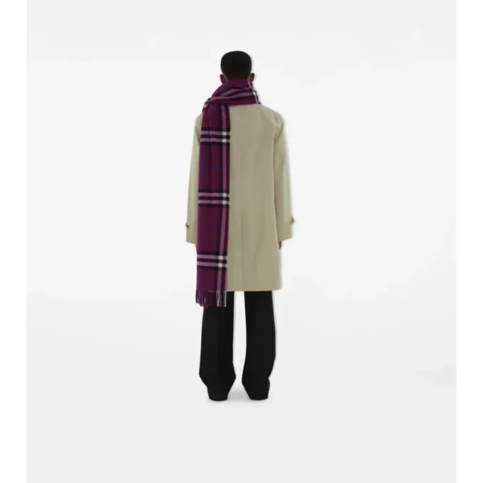 Wide Check Cashmere Scarf
