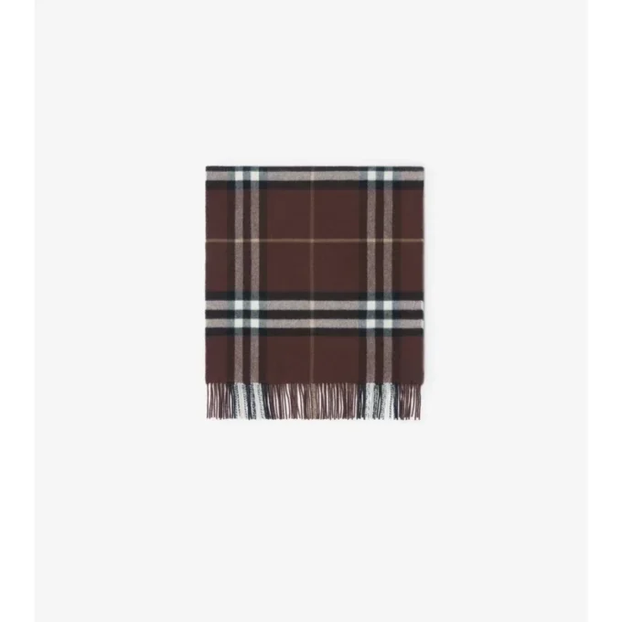 Wide Check Cashmere Scarf