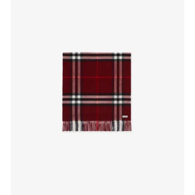 Wide Check Cashmere Scarf
