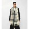 Wide Check Cashmere Scarf