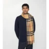 Wide Check Cashmere Scarf