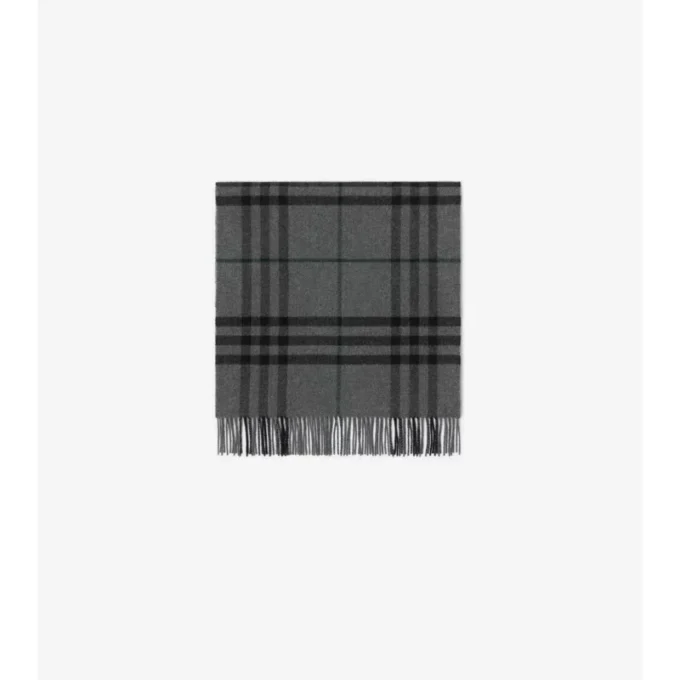 Wide Check Cashmere Scarf