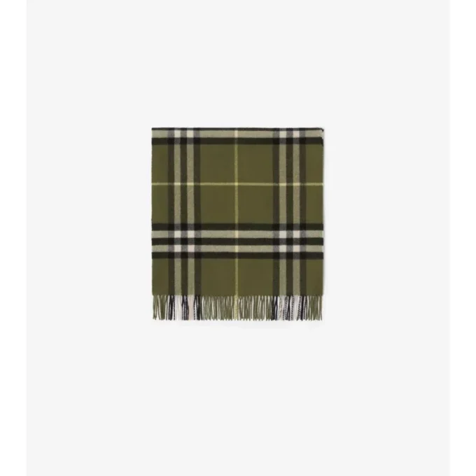 Wide Check Cashmere Scarf