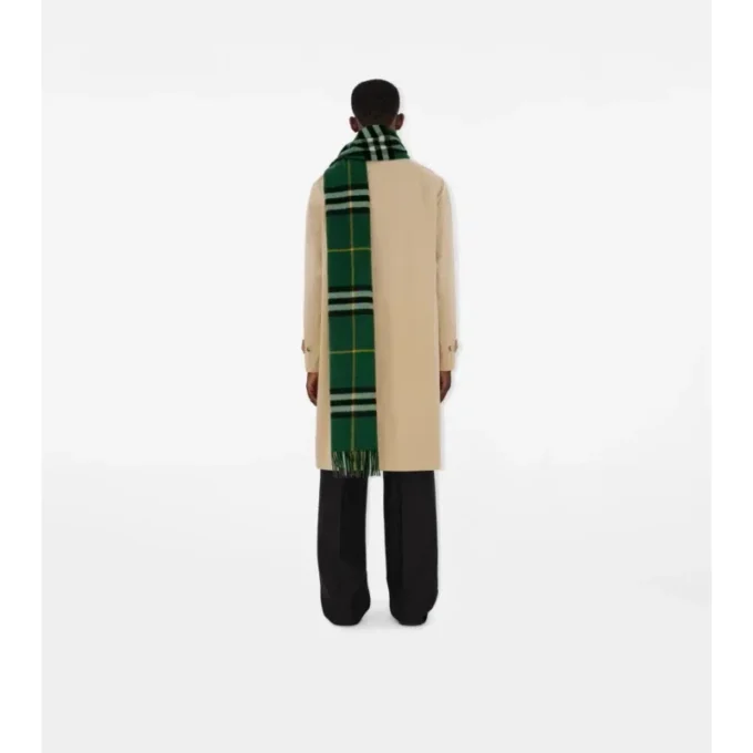 Wide Check Cashmere Scarf