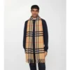 Wide Check Cashmere Scarf