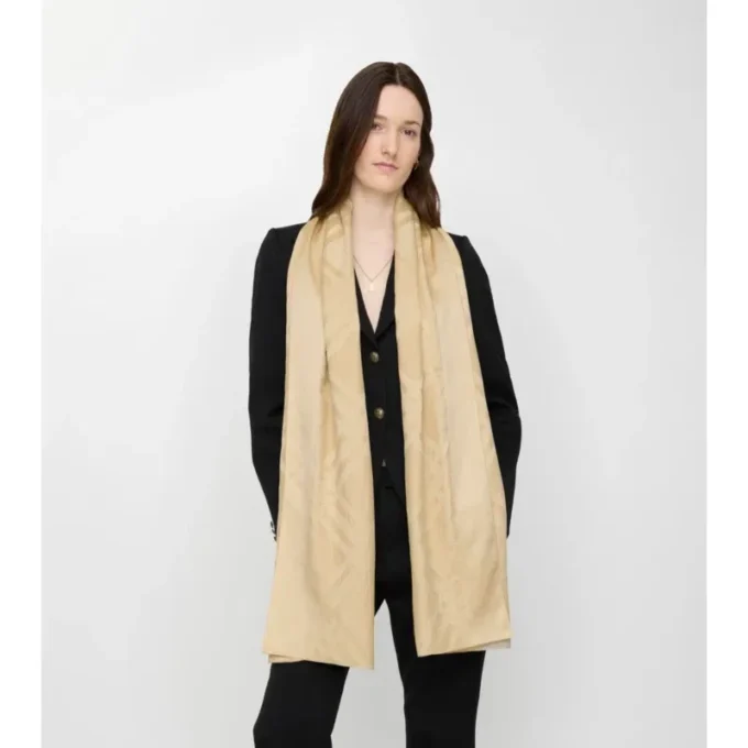 Wide Check Silk Scarf