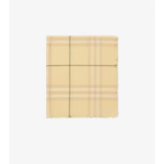 Wide Check Wool Scarf