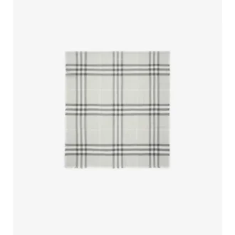 Wide Check Wool Scarf
