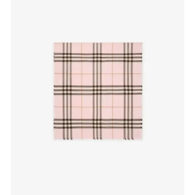 Wide Check Wool Scarf