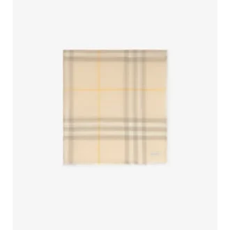 Wide Check Wool Scarf