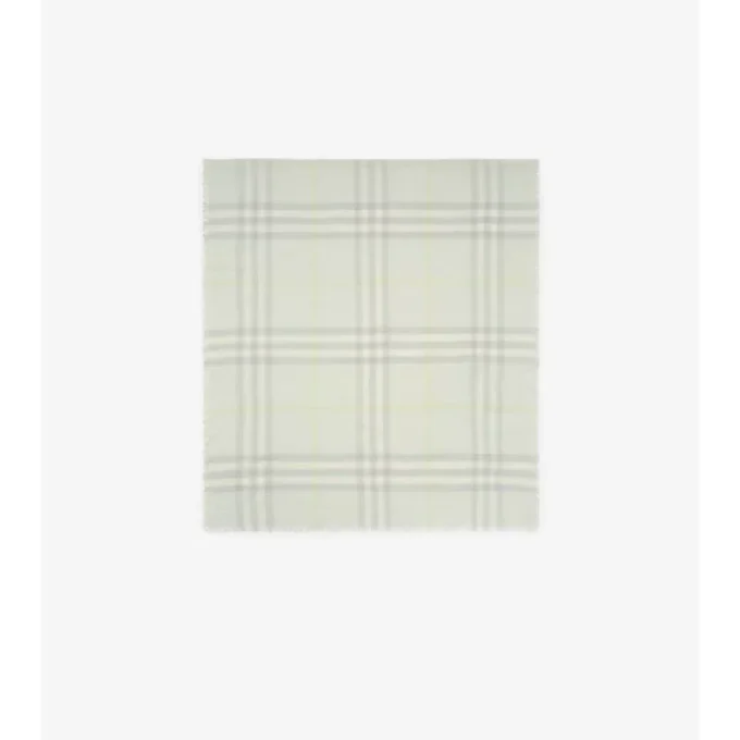 Wide Check Wool Scarf