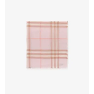 Wide Check Wool Scarf