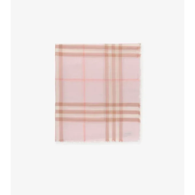 Wide Check Wool Scarf