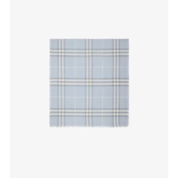 Wide Check Wool Scarf