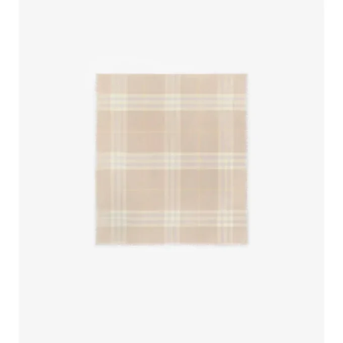 Wide Check Wool Scarf