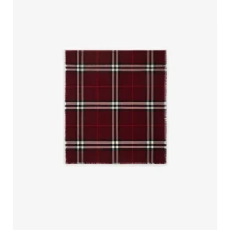 Wide Check Wool Scarf