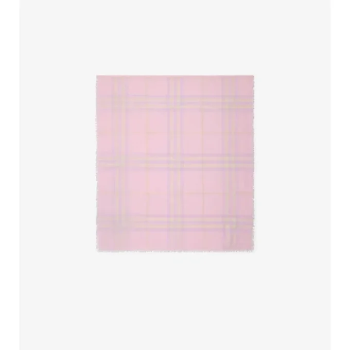 Wide Check Wool Scarf