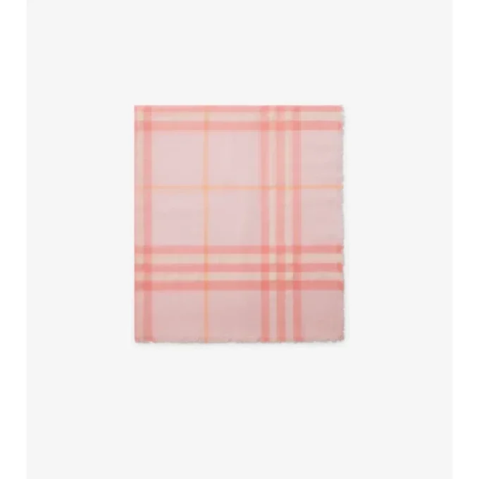 Wide Check Wool Scarf