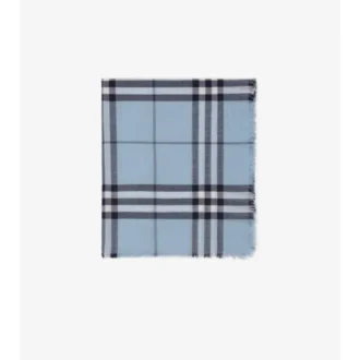 Wide Check Wool Scarf