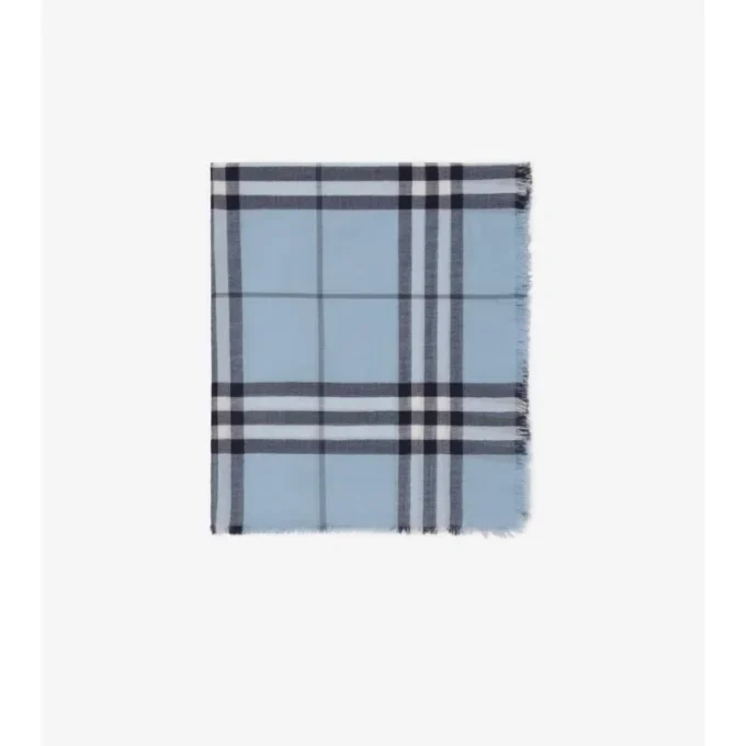 Wide Check Wool Scarf