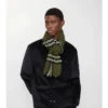 Wide Check Wool Scarf