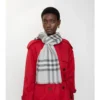Wide Check Wool Scarf