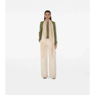 Wide Check Wool Scarf