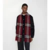 Wide Check Wool Scarf
