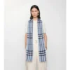 Wide Check Wool Scarf