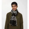 Wide Check Wool Scarf