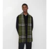 Wide Check Wool Scarf