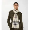Wide Check Wool Scarf