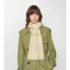 Wide Check Wool Scarf