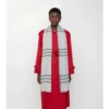 Wide Check Wool Scarf
