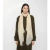 Wide Check Wool Scarf