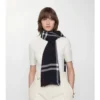Wide Check Wool Scarf