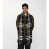 Wide Check Wool Scarf
