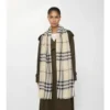 Wide Check Wool Scarf