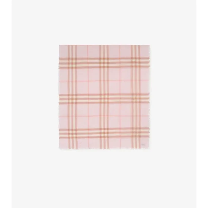 Wide Check Wool Scarf