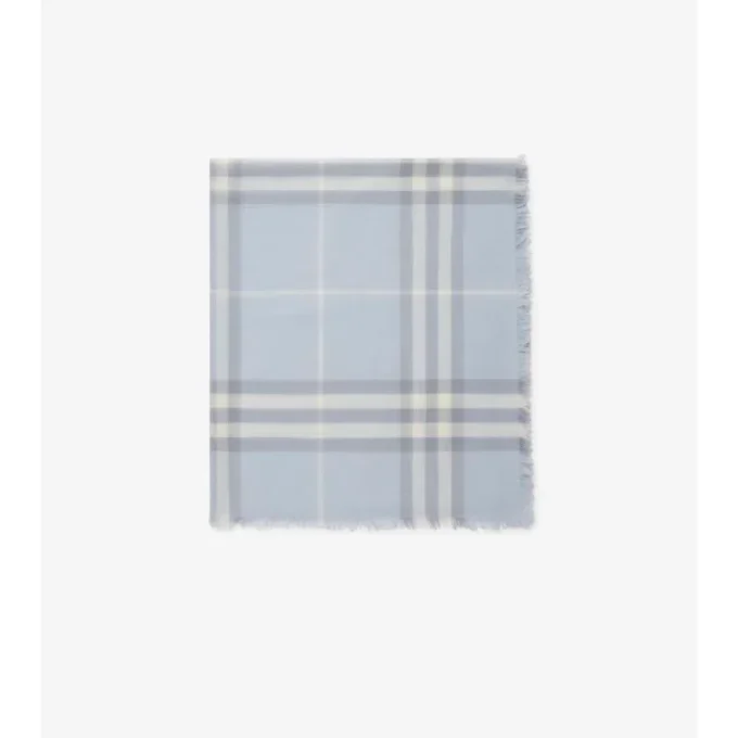 Wide Check Wool Scarf
