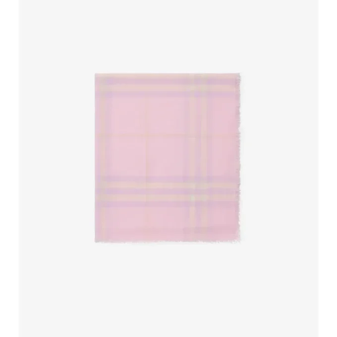 Wide Check Wool Scarf