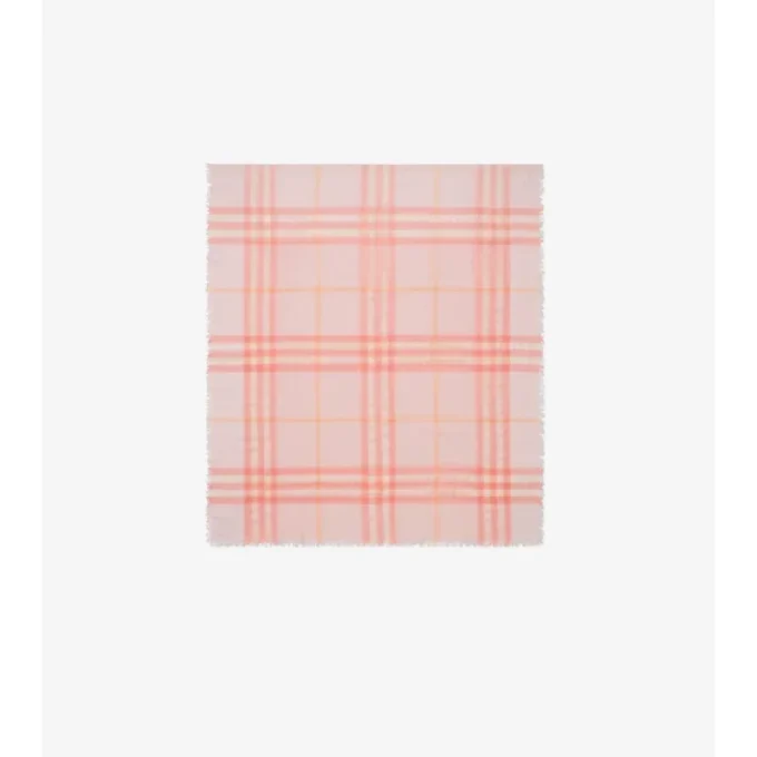 Wide Check Wool Scarf