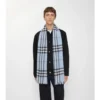 Wide Check Wool Scarf