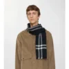 Wide Check Wool Scarf