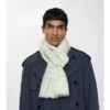 Wide Check Wool Scarf