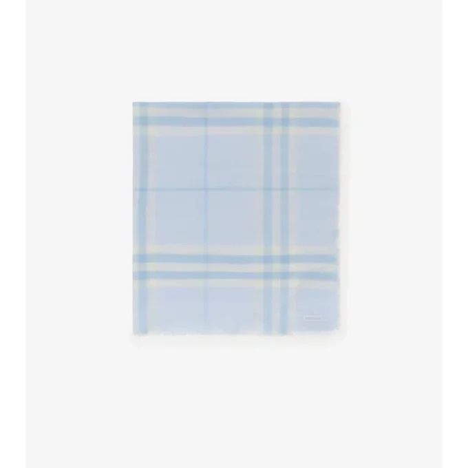 Wide Check Wool Scarf