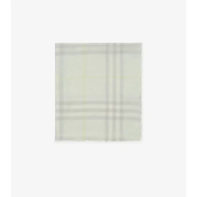 Wide Check Wool Scarf